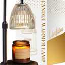 Dimmable Candle Warmer Lamp with Timer Adjustable Height, for Mom, Home Decor Birthday Housewarming Gifts for Women, Modern Electric Wax Melt Warmer for Scented Jar Candles, Black