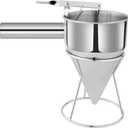 EgieMr Stainless Steel Pancake Batter Dispenser Funnels with Stand Great for Cupcakes, Takoyaki or Any Baked Goods