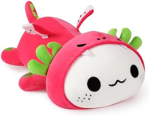 Onsoyours Cute Axolotl Dragon Fruit Plush, 19" Soft Large Stuffed Animals Big Axolotl Pitaya Plush Pillow, Kawaii Plushie Toy for Kids (Axolotl Dragonfruit B, 19")