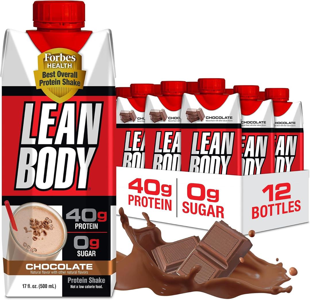 Labrada Lean Body Ready-to-Drink Chocolate Protein Shake, 40g Protein, Whey Blend, 0 Sugar, Gluten Free, 22 Vitamins & Minerals, LABRADA, 17 Fl Oz (Pack of 12) (EXP 08/13/26)