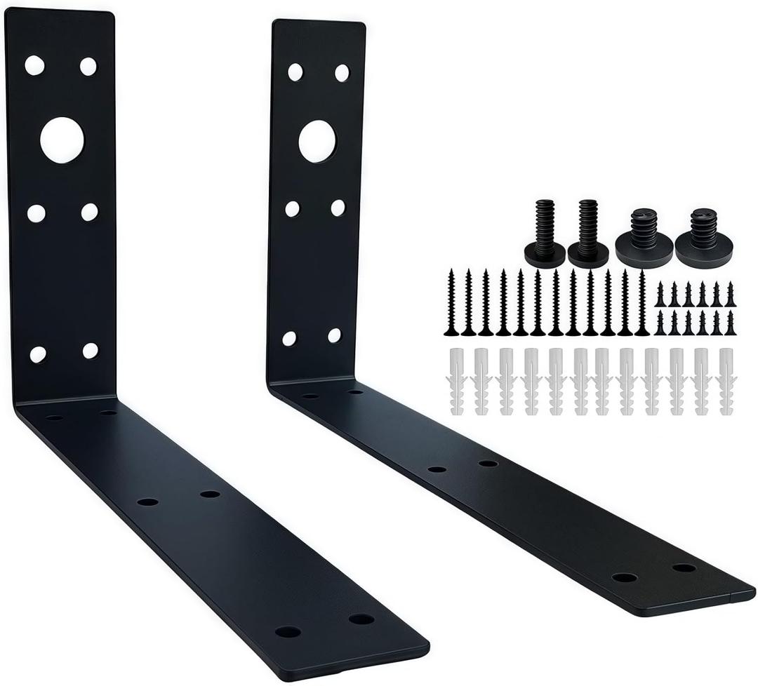 Shelf Brackets for Suncast Sheds,Iron Shelf Accessory Outdoor Sheds Storage,Black,Brackets Only,with EZ Bolt Assembly (L1)