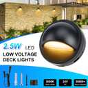 Low Voltage LED Deck Lights kit with Transformer Timer and Photocell Sensor, IP67 Waterproof Fence Lights, Warm White Deck Lighting for Outdoor Walkway Stair post Railing, UL-Listed Cord 8Pack