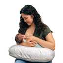Boppy Nursing Pillow - Firm, Ergonomic U-Shaped Bottle and Breastfeeding Pillow with High Lift for Comfort and Support, Spacious Surface - Cream Retro Squiggles