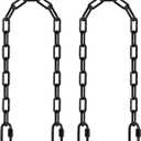 SELEWARE 2 Pack 40 Inch Hanging Swing Chain with 4 Carabiners, 1000LB Capacity Plastic Coated Hanging Chains, Hammock Hardware Kit for Swing, Hanging Chair, Punching Bags, Indoor Outdoor Gym (Black)