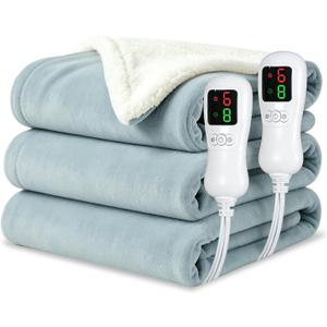 Electric Blanket Queen Size 84"x90",Heating Blanket, Soft Flannel Heated Blanket, 9 Heating Levels,1-9 Hours Auto Off, Fast Heating, Overheat Protection, Machine Washable,Gifts for Woman,Gray