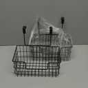 Wire Hanging Storage Basket 2 Packs, Wall Mounted Kitchen Bathroom Storage Basket, Home Multi-Functional, no Punching, Bearing Strong, Suitable for Home, Office,Black
