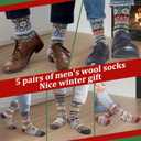Mens Merino Wool Socks Thermal Winter Sock Thick Warm Wool Socks Holiday Gifts for Men Suitable for Home and Outdoor (A1-blue/Green/Orange/Red/White)