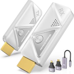 Wireless HDMI Transmitter and Receiver 100ft/30m,4K Decode 1080P Output Wireless HDMI, 2.4/5G Plug&Play Portable HDMI Wireless, for Streaming Video and Audio to Monitor from Laptop/TV Box (1 to 11T+1RX)