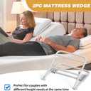 2 Pack Under Mattress Wedge, Metal Mattress Elevator With 4 Height Adjustable Design For Customized Comfort 150LBS Weight Capacity Under Mattress Riser Upgrade Sleep And Relaxation Experience