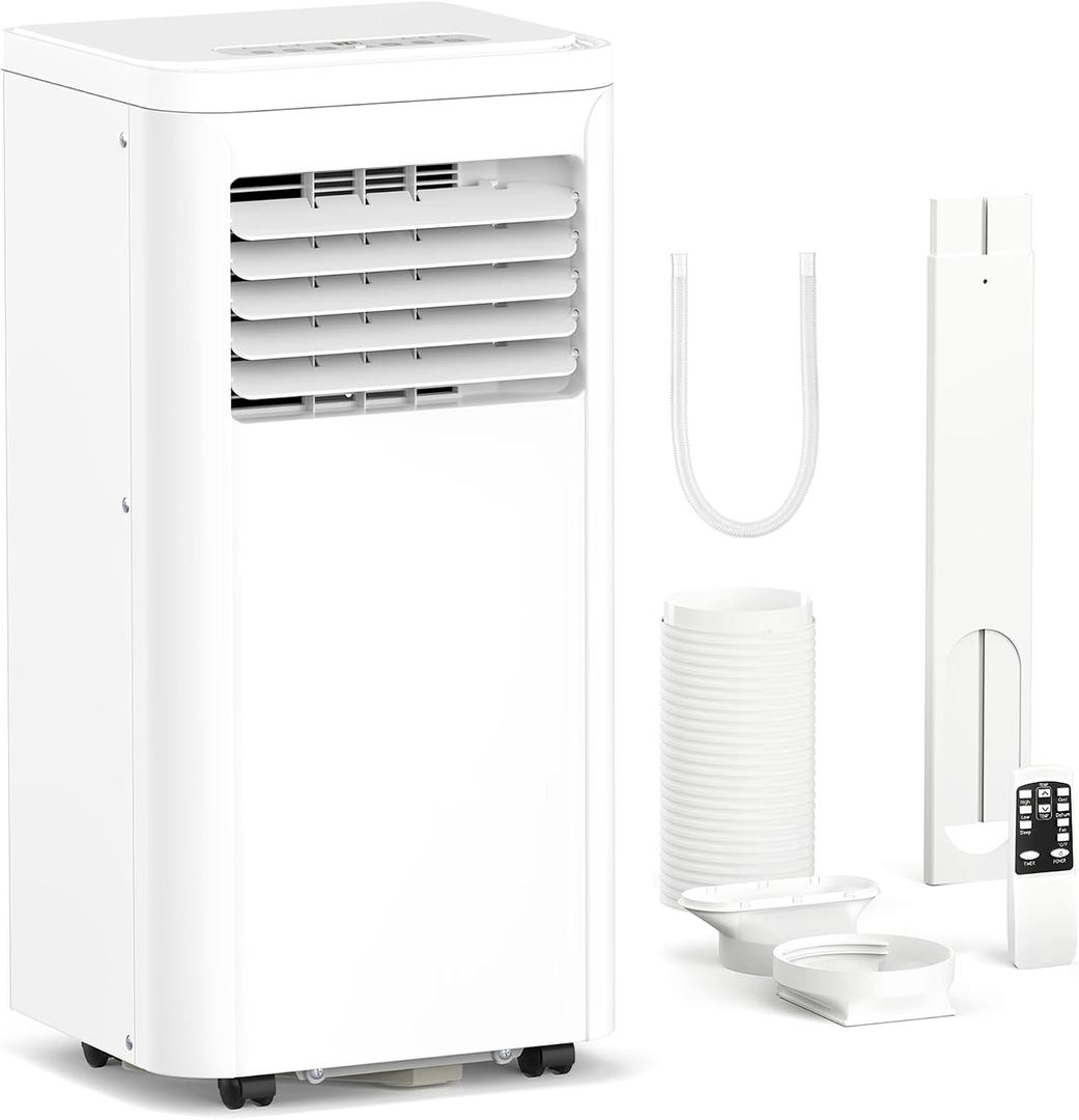 Electactic 10050 BTU Portable Air Conditioners for Rooms up to 550 Sq.Ft, 4 Modes Portable AC Unit with Cool, Dry, Fan and Sleep Modes, Remote and LED Display, Installation Kits for Home, Apartment