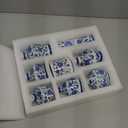 Dandat 8 Pcs Mini Chinoiserie Bud Vases Ceramic Blue and White Floral Chinese Porcelain Vase Set for Shelf Table Centerpieces Home Decor (Vintage)