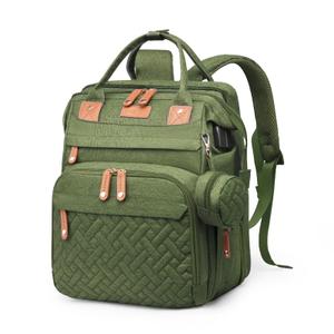 Jeryswet Baby Diaper Bags with Changing Station, Waterproof Large Capacity Diaper Bag Backpack for Moms Dads with USB Charging Port and Stroller Straps, Baby Shower Gifts, Green