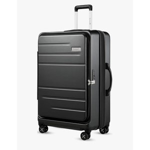 LUGGEX 28 Inch Luggage with Spinner Wheels, Expandable PC Hard Shell Checked Suitcase with Front Opening, Lightweight (Charcoal Metallic, 28 Inch)