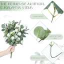 Giegxin 270 Pcs 3 Kinds Mixed Artificial Eucalyptus Leaves Stems Bulk Silver Dollar Leaves Picks Dried Eucalyptus Bundle Faux Spray for Wedding Vase Bouquet Floral Arrangement (Green)