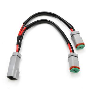 2 in 1 Leads Deutsch Outputs DT, Y Shape 2 Pin DTM Female Connector Socket Adapter Splitters Wiring Harness Retrofit Connectors Wiring Harness for Light Bar Fog Light