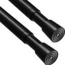 Curtain Rods for Windows, Black Adjustable Tension Curtain Rod No Drilling Spring Loaded Curtain Rods Tension Rods For Windows Bedroom Closet Doorway Door,2Pcs (32-58IN)