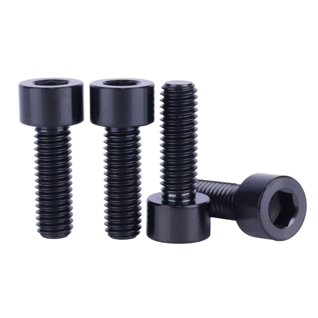 4PCS Titanium Bolt Ti Screw M6x10 16 18 20 25 30 35mm Column Allen Hex Bolt (Black, M6x18mm)