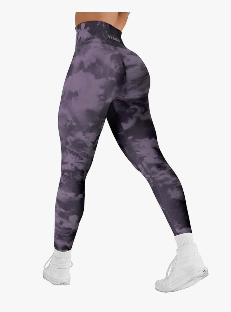 YEOREO Workout Leggings for Women Jada Scrunch Butt Lifting Leggings Seamless Screen Print Gym Yoga Pants, M