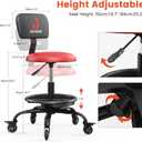 Rolling Shop Stool with Wheels for Garage, Mechanics Stool Chair