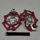 Crampons Ice Cleats Traction Snow Grips for Boots Shoes Women Men Kids Anti Slip 19 Stainless Steel Spikes Safe Protect for Hiking Fishing Walking Climbing Mountaineering (Red, Medium)