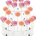 Cake Pop Stand, 36 Holes Acrylic Cake Pop Holder, 3 Tiers Clear Lollipop Holder for Display Candy Dessert, Lollipop Stand for Birthday Parties Weddings Halloween, Pack of 2
