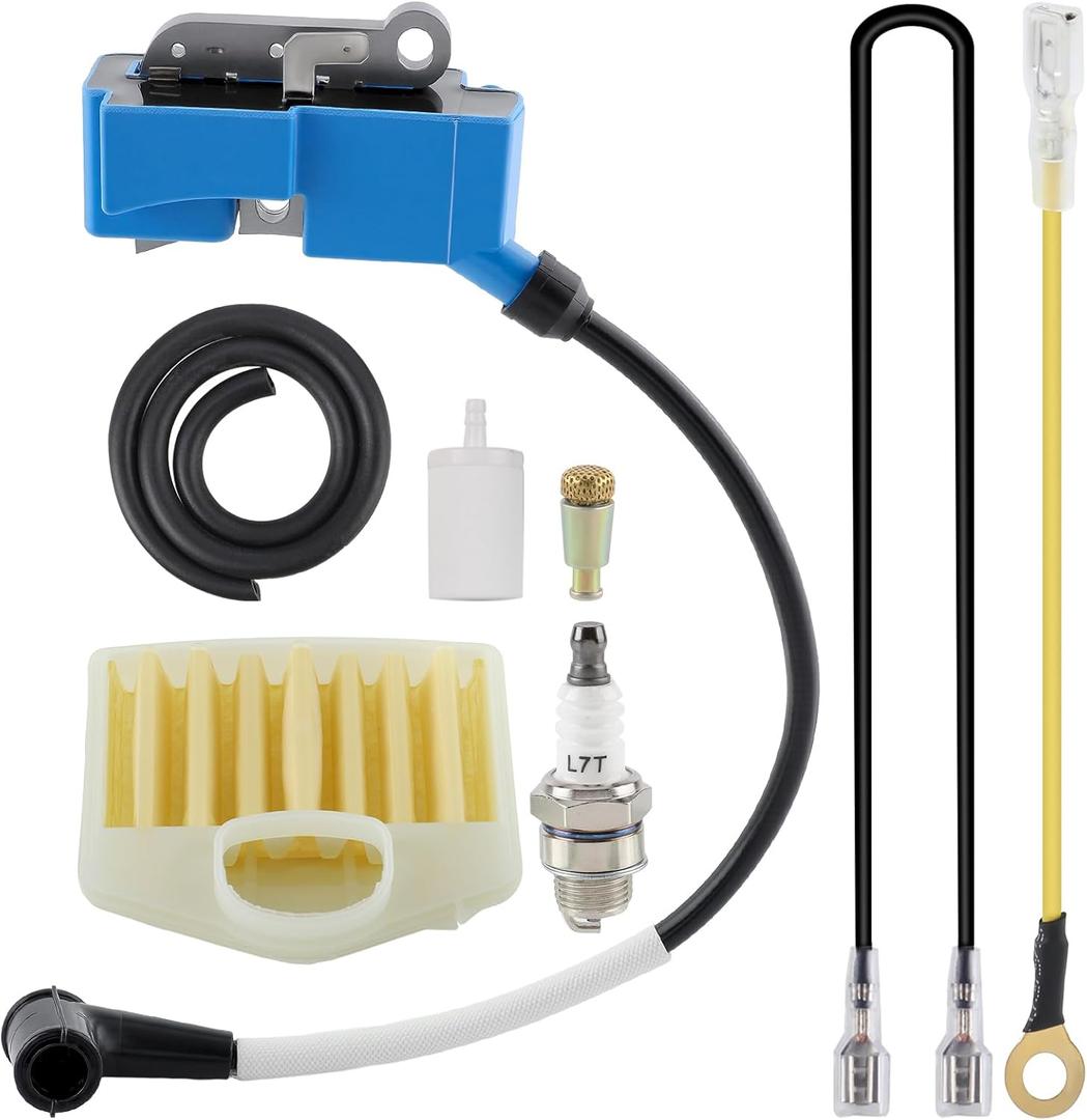 Carbhub Ignition Coil Fit for Husqvarna 390, 385, 375, 372, 371 XP, 365, 362, 359, 357, 353, 351, 350, 346, 345, 340 Chainsaw Replace 537 16 22-04, 544 04 71-01 with Filter Spark Plug Fuel Line