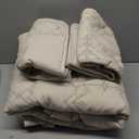 WDCOZY Christmas Queen Size Quilt Bedding Sets with Pillow Shams, Beige Lightweight Soft Bedspread Coverlet, Thin Comforter Bed Cover, All Season, 3 Pieces, 90x90 inches