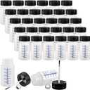 Coloch 30 Pack 2 Oz Paint Touch Up Bottles with Child-safe Lid and Applicator Brush, Plastic Touch-up Leftover Paint Container with Mixing Ball for Fixing Wall, Stone Chip, Scratches, Car Surface