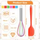 24-Piece Silicone Spatula and Whisks Set: 12 Spatulas (6 Colors) & 12 Colorful 8-Inch Whisks for Baking, Mixing, Cooking - Flexible, Non-Stick, Dishwasher Safe Kitchen Tools