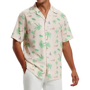 Vytroon Men's Hawaiian Shirts Wrinkle Free Short Sleeve Button Down Tropical Beach Vacation Shirt (M)