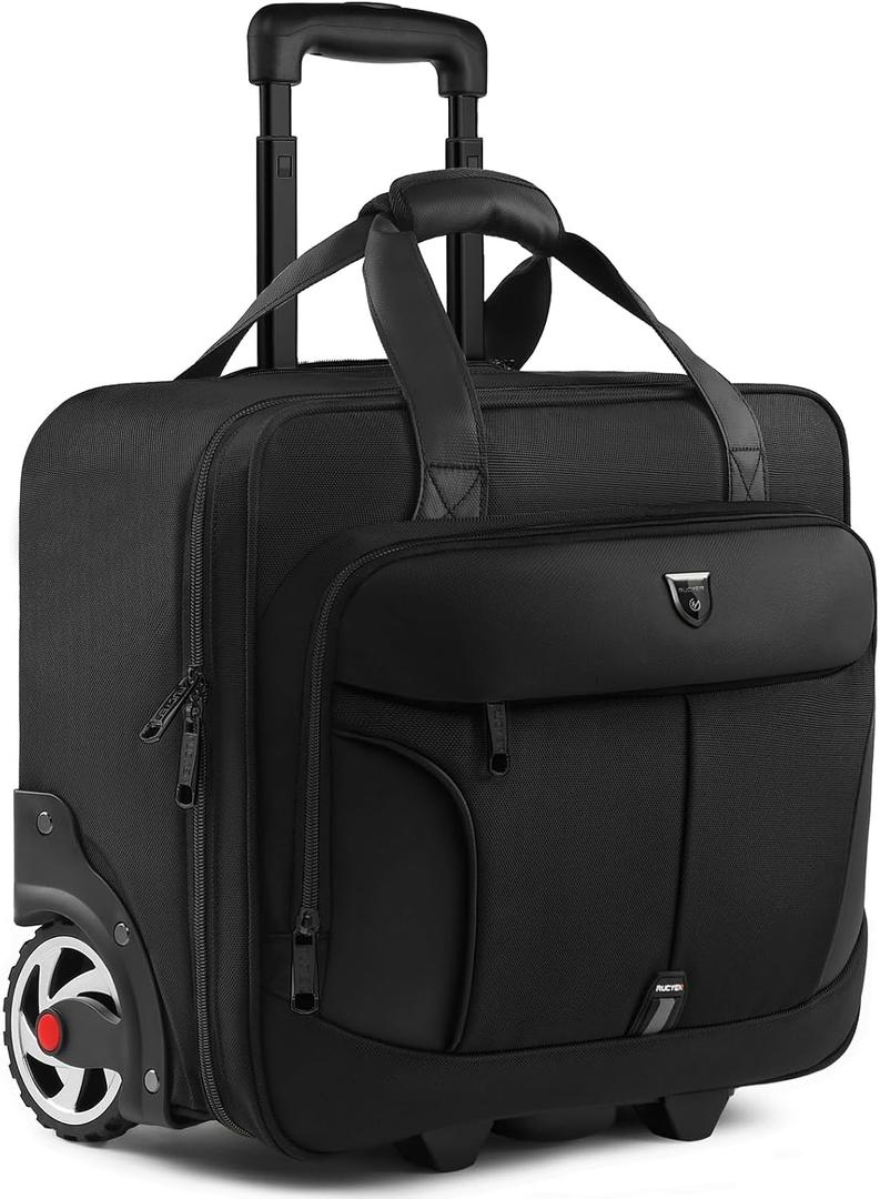 RUCYEN Rolling Laptop Bag,Rolling Briefcase for Men & Women,Laptop Briefcase on Wheels,Carry On Bag for Business Travel