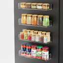 4 Pack Acrylic Spice Racks for Refrigerator and Oven, Magnetic Fridge Organizers and Storage, Clear