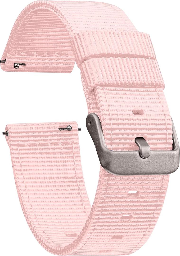 GadgetWraps 19mm Nylon Watch Band Strap with Quick Release Pins Compatible with Letscom, Letsfit, Tissot - 19mm Nylon Watch Band (Pastel Rose, 19mm) (19mm Width)