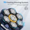 Phisco Head Shavers for Bald Men: 7D Floating Electric Razor with Travel Case - IPX7 Waterproof Head Shaver Wet/Dry Shave, Magnetic Detachable Blades,Type-C Fast Charging, Father's Day Ideas