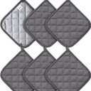 Joyhalo 6 Pack Heat Resistant Pot Holders - Terry Cloth Sets for Cooking & Baking (Dark Grey)