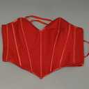 SOLY HUX Women's Lace up Boned Overbust Corset Tube Top Strapless Bustier Lingerie Bodyshaper Tops (Plain Pure Red), XS