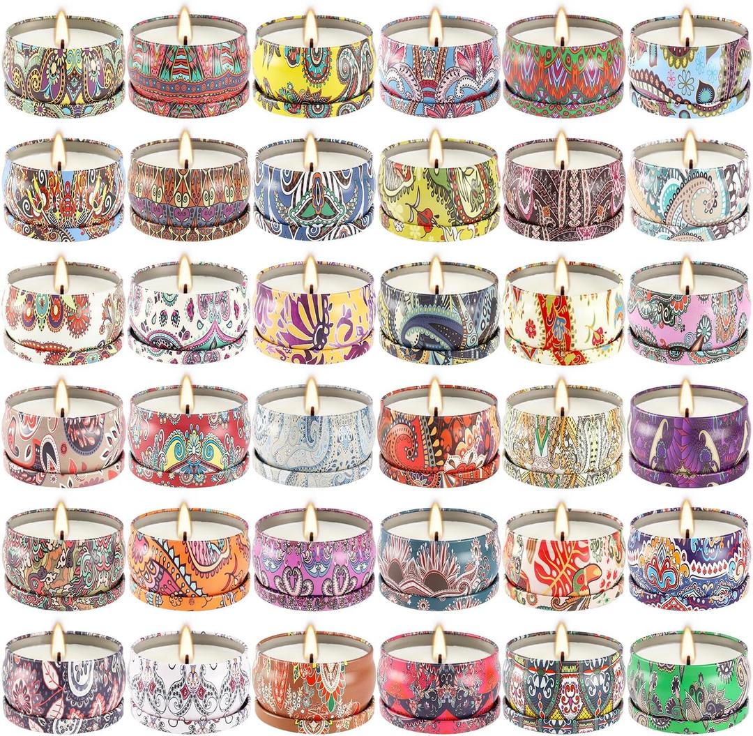 36 Pack Scented Candles Set for Home, Relaxing Stress Relief, Aromatherapy - Natural Soy Wax and Fragrance - Gifts for Women, Mom, Best Friend, Wife, Birthday