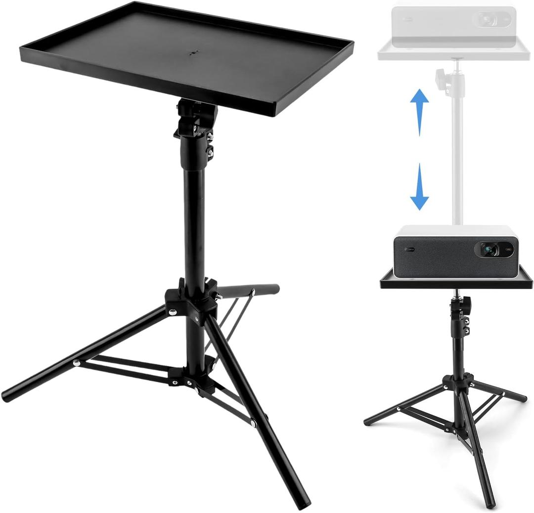 Projector Stand Tripod,Adjustable Height 21" to 44" Foldable Projector Tripod Stands Laptop Floor Music Stand for Office, Home, Stage, Studio, DJ Racks Holder Mount(COLOR:Black)