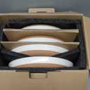 MORA Ceramic Flat Pasta Bowl Set of 4-35oz, Microwave Safe Plate with High Edge - Modern Porcelain Dinnerware for Kitchen and Eating, Large Wide Bowls/Plates for Serving Dinner, Salad, etc- Vanilla