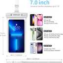 wellhouse Waterproof Phone Pouch, Waterproof Phone Case for iPhone 16 15 14 13 12 Pro Max XS Samsung, IPX8 3D Cellphone Dry Bag Beach Essentials (1 Pack - White7.0, 7 inch)