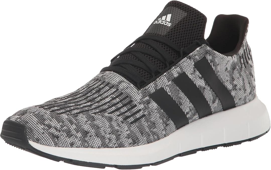 adidas Men's Swift Run 1.0 Running Shoes (6.5, Black/Black/White)