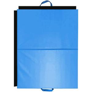 4' L x 3' W Folding Gym Mat - 2" Thick Cushion - Two-Fold Reversible Blue/Red - for Gymnastics, Exercise, Tumbling and Inflatable Landing Pad (48"L x 36"W)