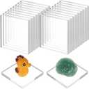FINGERINSPIRE 20PCS Square Acrylic Display Bases 1.57 Inch Clear Acrylic Display Pedestals Transparent Miniature Block Stands for Collectibles Figures Models Jewelry Art Pieces Retail Product Showcase