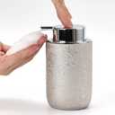 Foam Soap Dispenser-12oz Ceramic Foaming Soap Dispenser for Bathroom-Silver Foam Dispenser for Kitchen-Hand Soap Bottle for Countertop