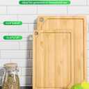 Kitsure Bamboo Cutting Board - Multi-Sizes Wooden Cutting Boards for Kitchen, Convenient Kitchen Essentials with Deep Juice Grooves, Natural Cutting Board for Chopping & Serving, 2 Pack