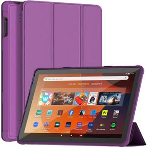 All-New Tablet Case Fits 10 inch Tablet, DJ&RPPQ [Sleep/Wake] (Incompatible with iPad Samsung) Slim Soft TPU Back Smart Magnetic Stand Protective Cover Cases,Red