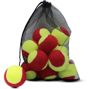 Magicorange Tennis Balls, 20 Pack Low Compression Stage Tennis Ball for Beginners Youth Kids Training Practicing with Mesh Bag for Easy Transport (Red)