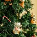 DIHOclub Set for 6 Cute Animal Christmas Ornaments with Gift Boxes, Hand-Painted Ceramic Animal Hanging Pendants for Christmas Tree and Home Decorations