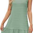 Naggoo Womens Sundress Summer Dresses for Women 2026 Sleeveless Tank Dress Spring Beach Boho Mini Dress (Green, XXL)