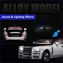 Alloy 1:24 Toy car Model, All Doors openable, with Lights and Music, Ideal as a for Children and Teenagers, and a Collectible Model for car Enthusiasts. (White-Black)